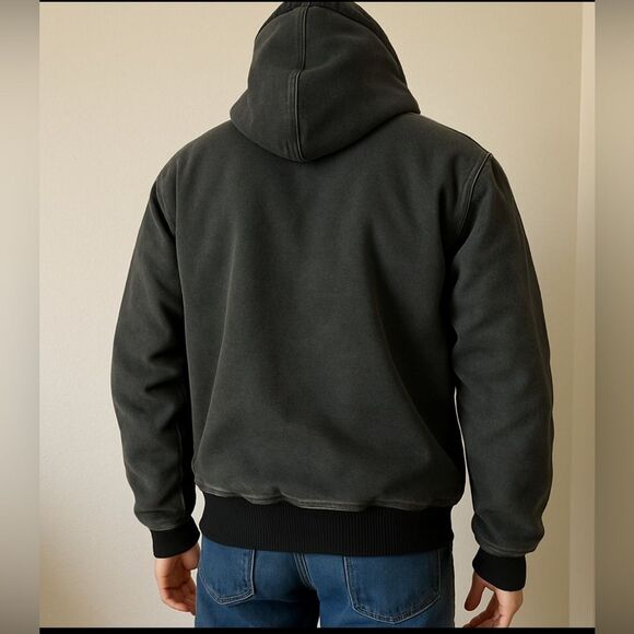 Carhartt J25 MOS Jacket Men’s XL Tall Green Hooded Duck Canvas Workwear Vintage - Picture 3 of 9